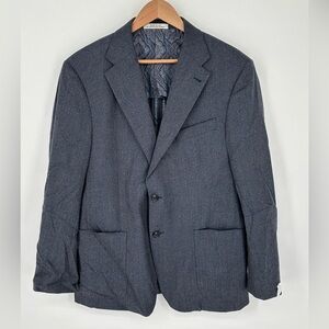 Joseph Abboud Sport Coat Blazer Mens 42R Gray Wool Drago Super 130s Made In USA